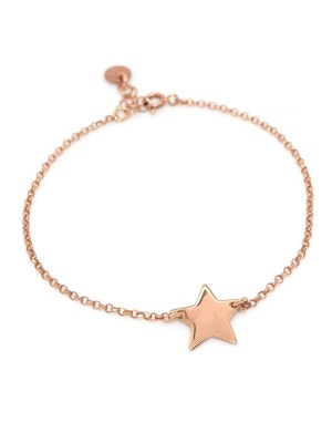 bracciale in argento galvanizzato color rosa con stella